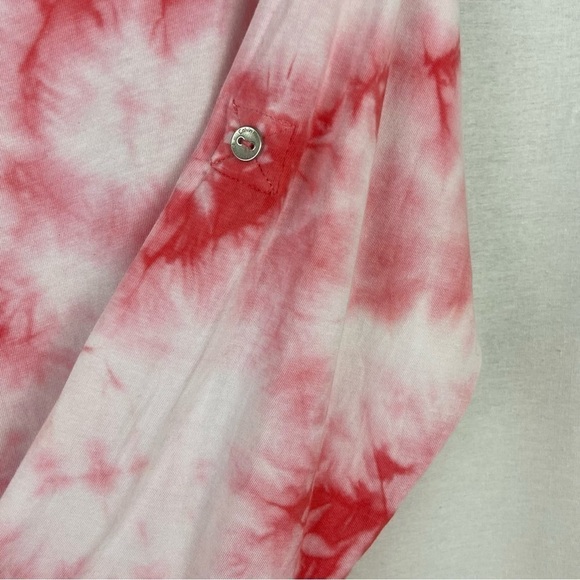 Calvin Klein CK Performance Activewear Pink & White Tie Dye Top Size Extra Large - Picture 4 of 11